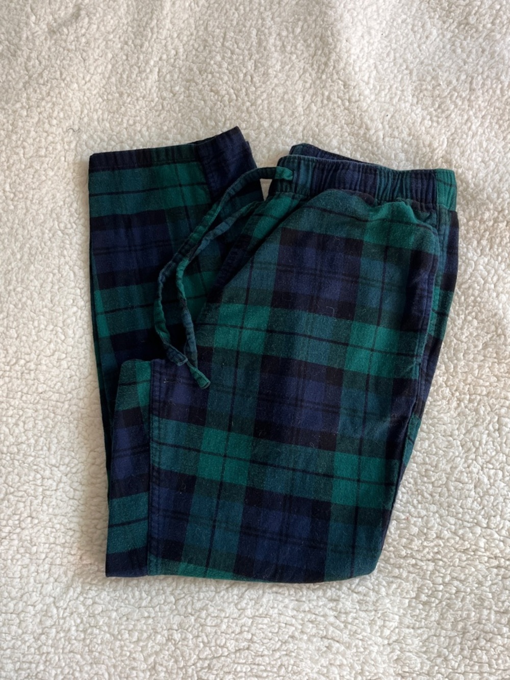 J. Crew Factory Men’s Green and Navy Plaid Lounge Pants, M